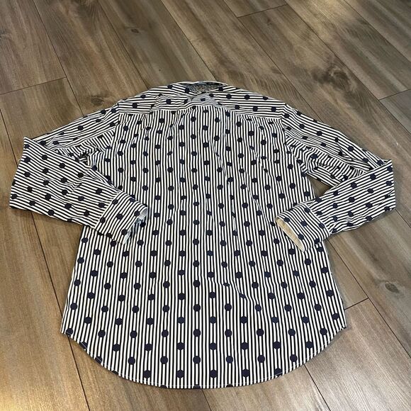 Robert Graham Mens Button Down Shirt Striped Polka Dot Size M Bin C-40 - Picture 4 of 4